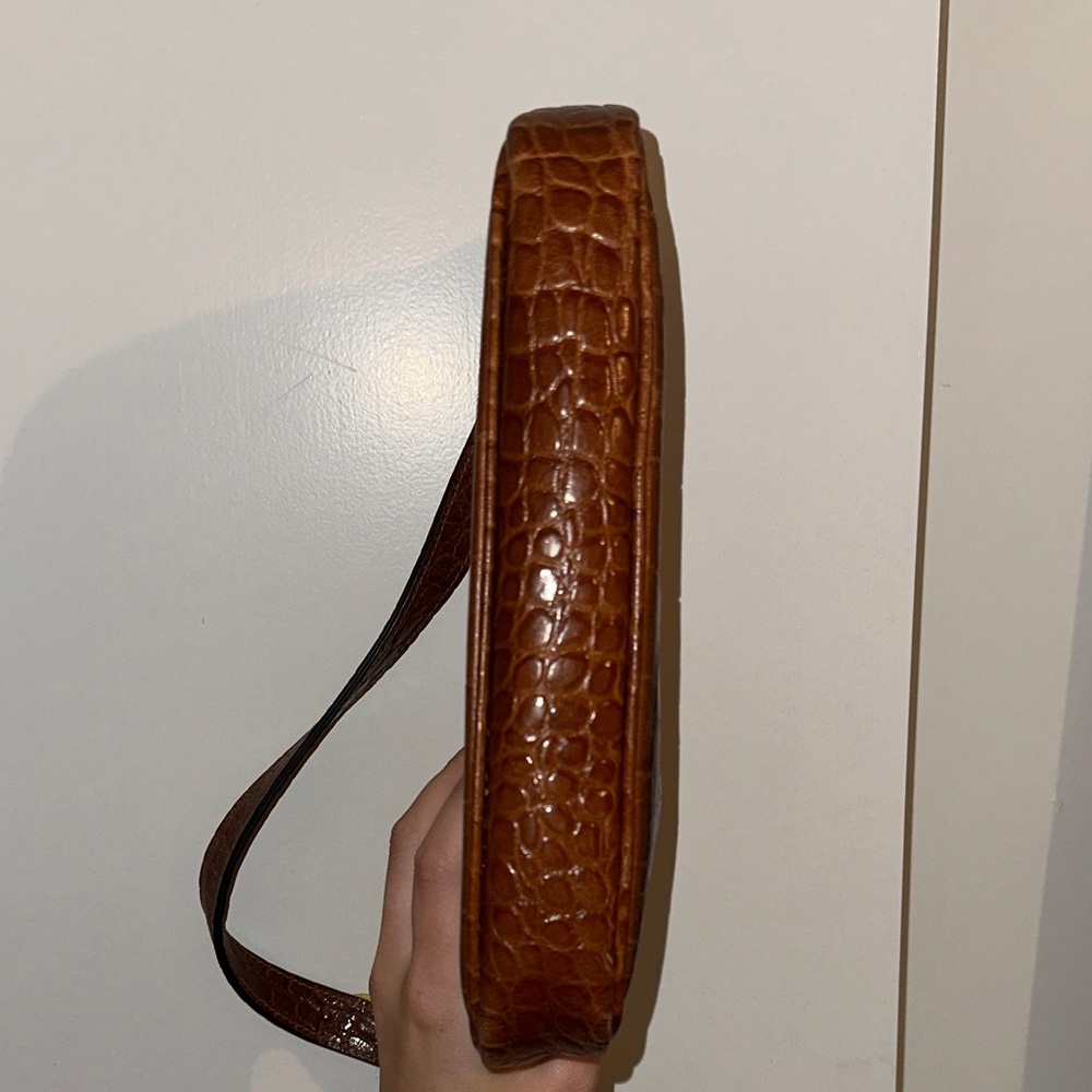 Staud Croc-Embossed Brown Shoulder Bag - Picture 9 of 9